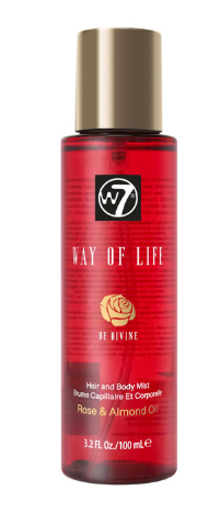 W7 Way of Life Hair & Body Mist Rose & Almond be divine